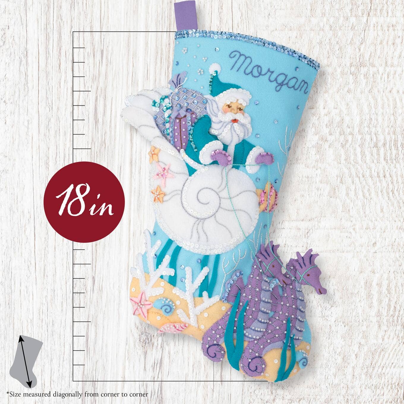 Bucilla® Seasonal Felt Stocking Kit - Santa’s Sea Life