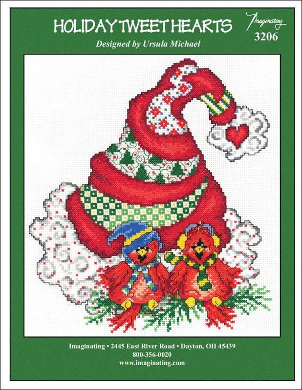 Ursula Michael Counted Cross Stitch Chart ~ Holiday Tweet Hearts ~ 3206