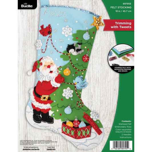 Bucilla® Seasonal Felt Stocking Kit - Trimming with Tweets ~ 89795E