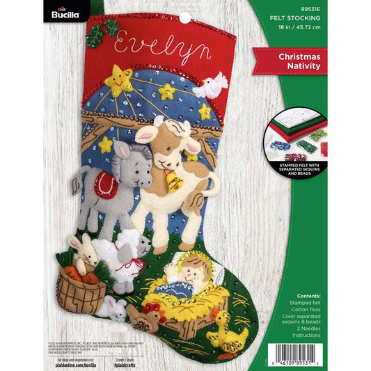 Bucilla ® Seasonal Felt Stocking Kit - Christmas Nativity