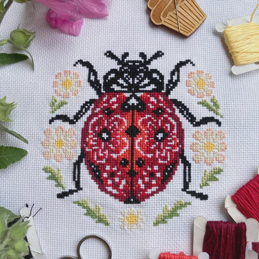 Lil' Ladybird Counted Cross Stitch Pattern Leaflet by Love Poppet - Printed Pattern