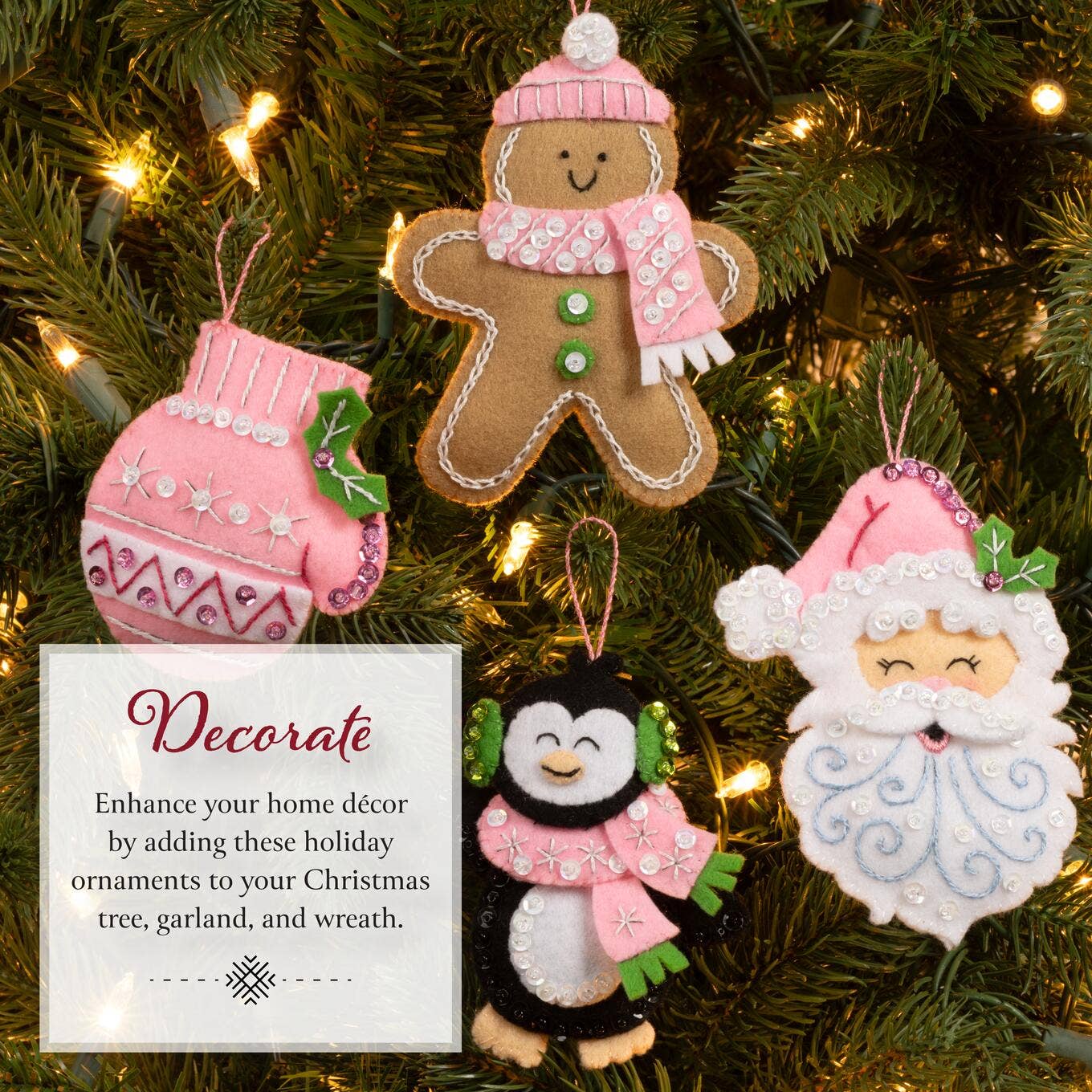 Bucilla ® Seasonal Felt Ornaments Kit - Santa Sweets