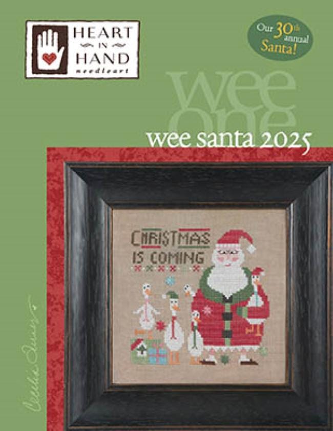 Wee One Santa 2025 Counted Cross Stitch Chart by Heart in Hand ~printed pattern