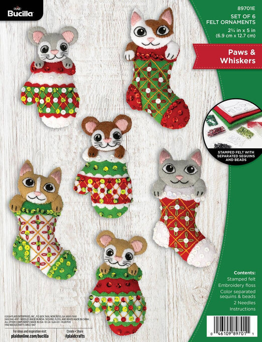 Bucilla ® Seasonal Felt Ornaments Kit - Paws & Whiskers