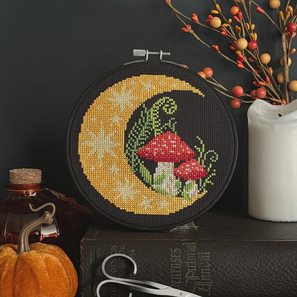 Woodland Moon Counted Cross Stitch Pattern Leaflet by Love Poppet - Printed Pattern