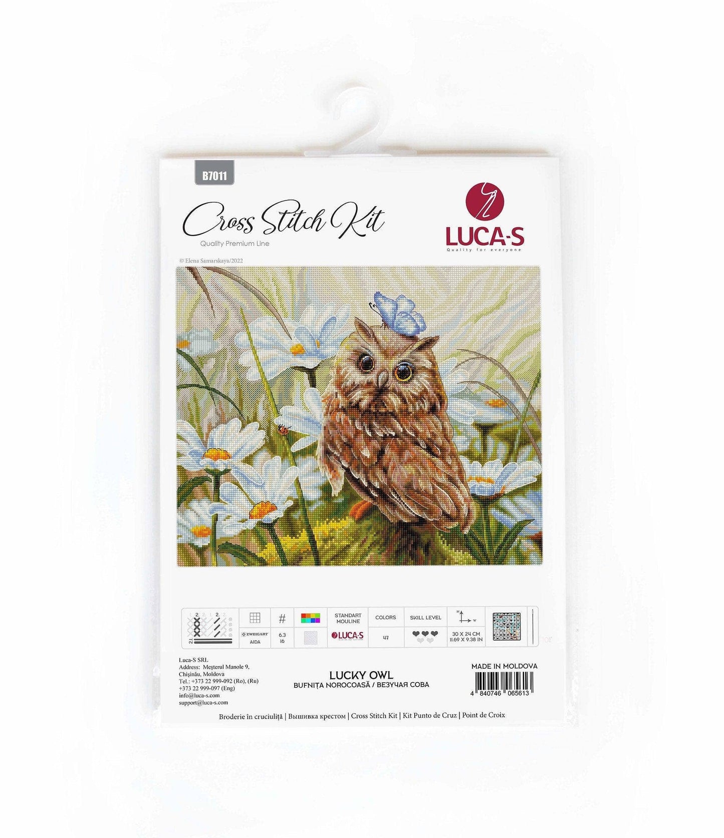 Lucky Owl Counted Cross Stitch Kit Luca-S - B7011