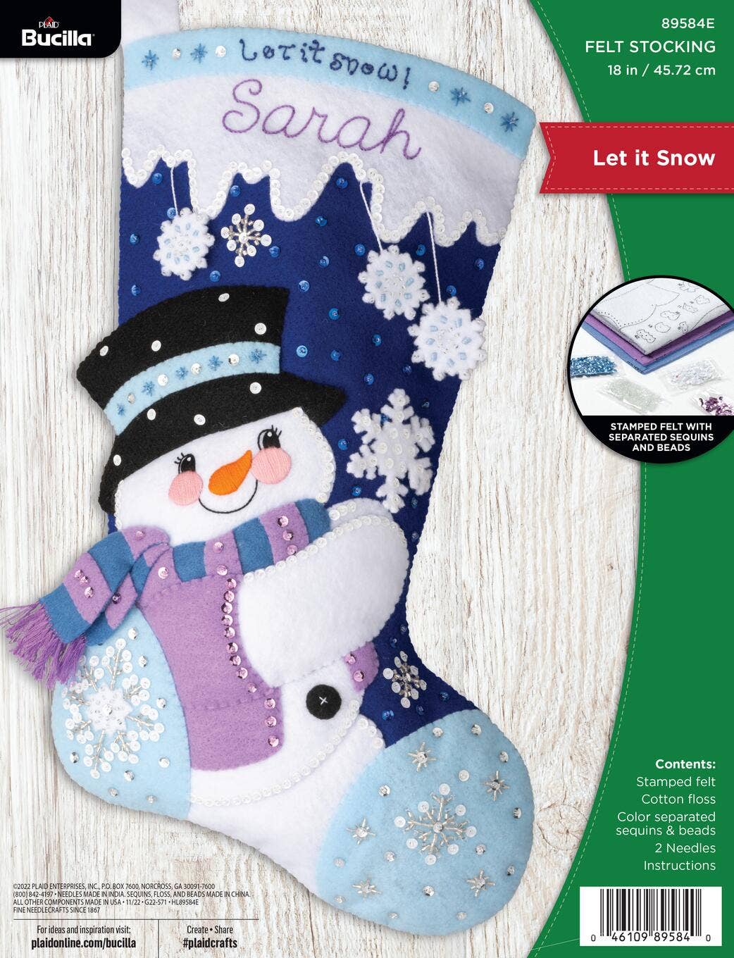Bucilla ® Seasonal Felt Stocking Kit - Let it Snow