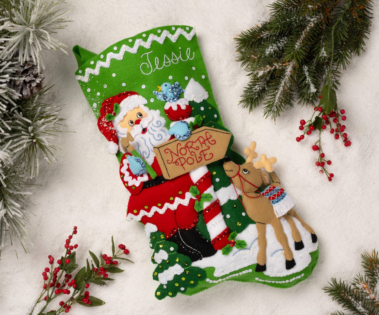 Bucilla ® Seasonal Felt Stocking Kit - North Pole This Way