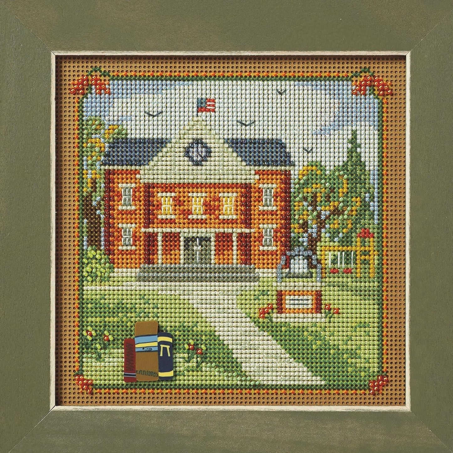 Mill Hill 2024 Autumn Series Buttons & Beads Cross Stitch Kit ~ Book Learning ~ Country Lane