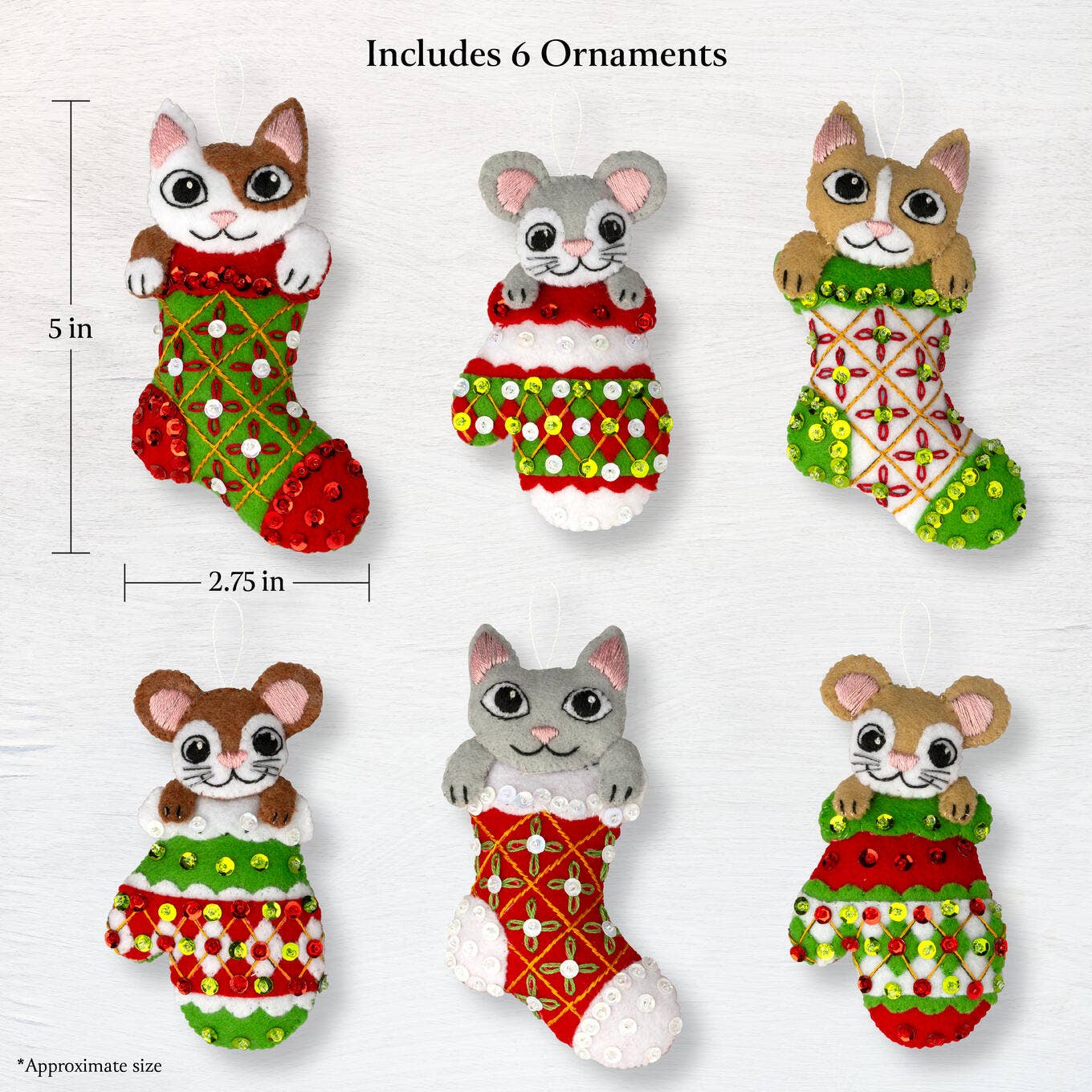 Bucilla ® Seasonal Felt Ornaments Kit - Paws & Whiskers