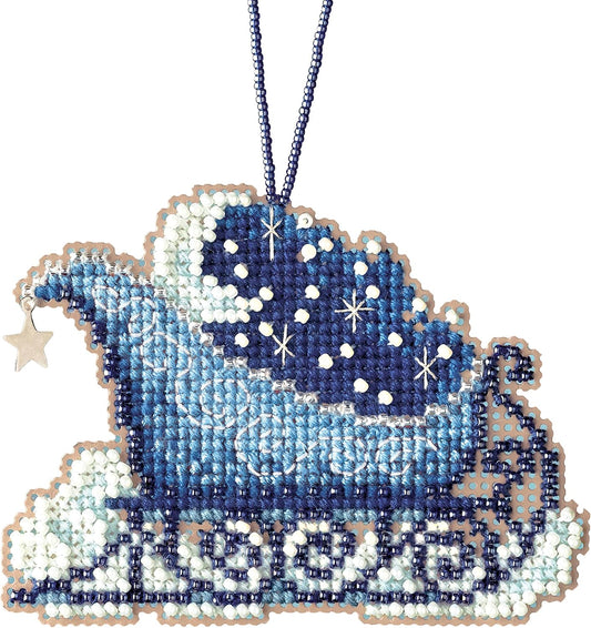 Celestial Sleigh Beaded Cross Stitch Kit by Mill Hill
