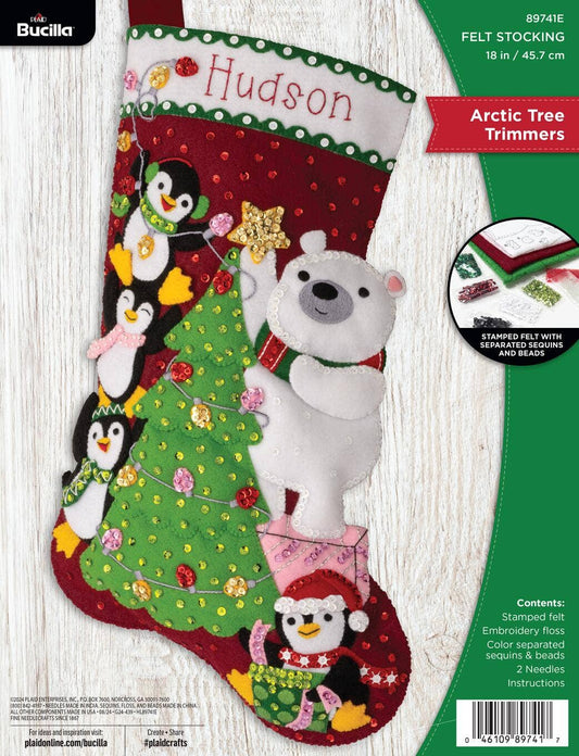 Bucilla® Seasonal Felt Stocking Kit - Arctic Tree Trimmers