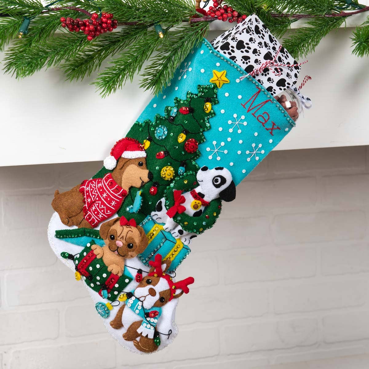 Bucilla ® Seasonal Felt Stocking Kit - Christmas Dogs