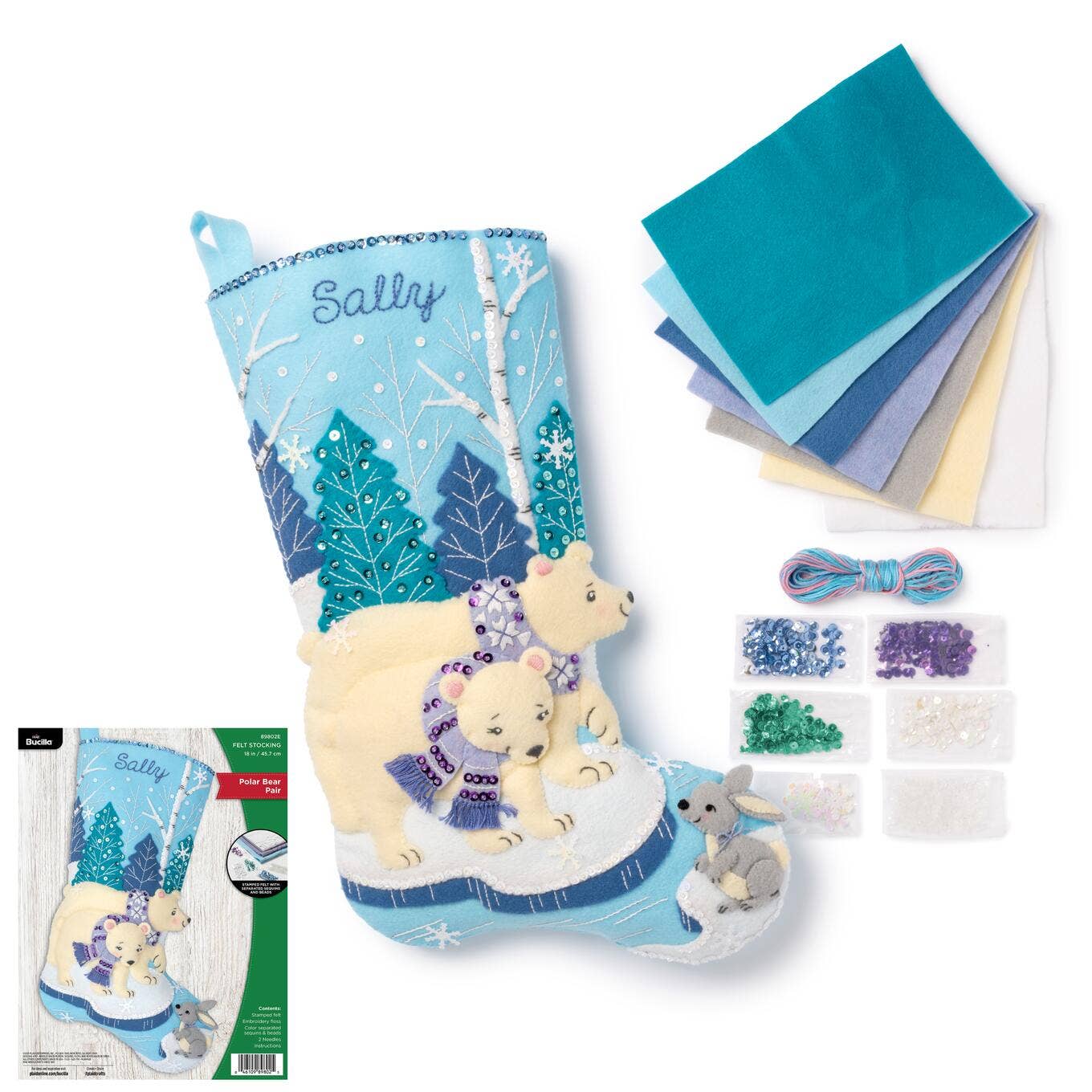 Bucilla® Polar Bear Pair Seasonal Felt Stocking Kit - 89802E
