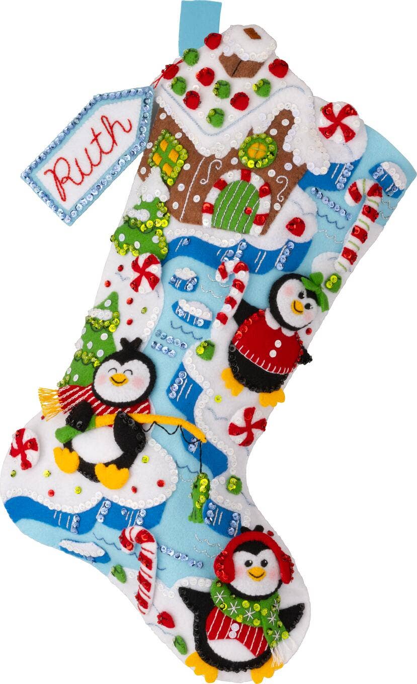 Bucilla ® Seasonal Felt Stocking Kit - Winter Land Penguins