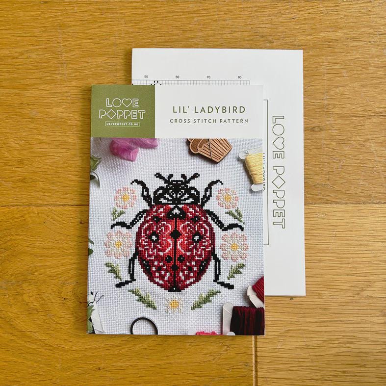 Lil' Ladybird Counted Cross Stitch Pattern Leaflet by Love Poppet - Printed Pattern