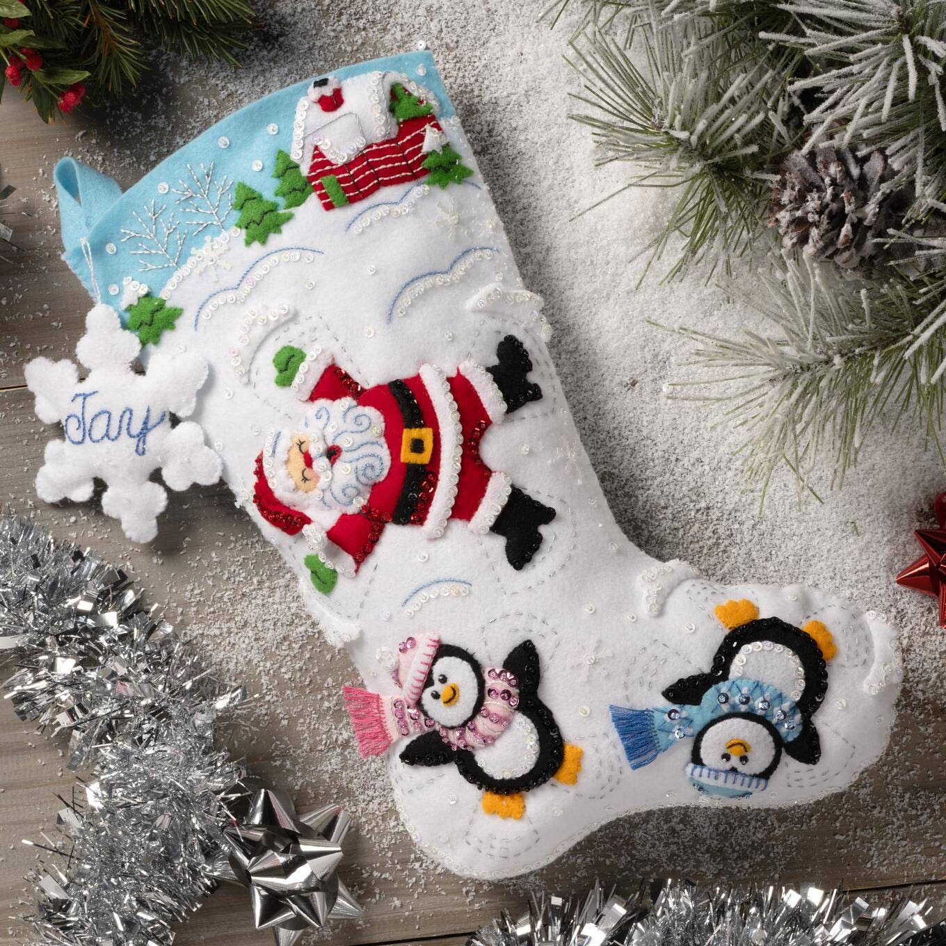 Bucilla® Seasonal Felt Stocking Kit - Snow Angel Friends