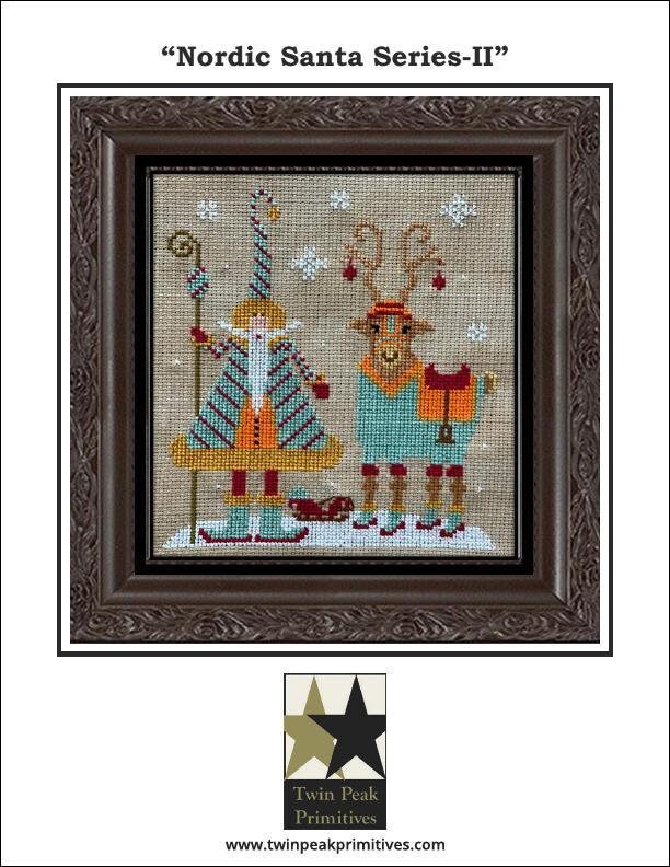 Nordic Santa II Counted Cross Stitch Pattern Leaflet by Twin Peak Primitives