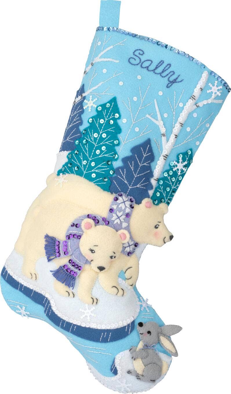 Bucilla® Polar Bear Pair Seasonal Felt Stocking Kit - 89802E