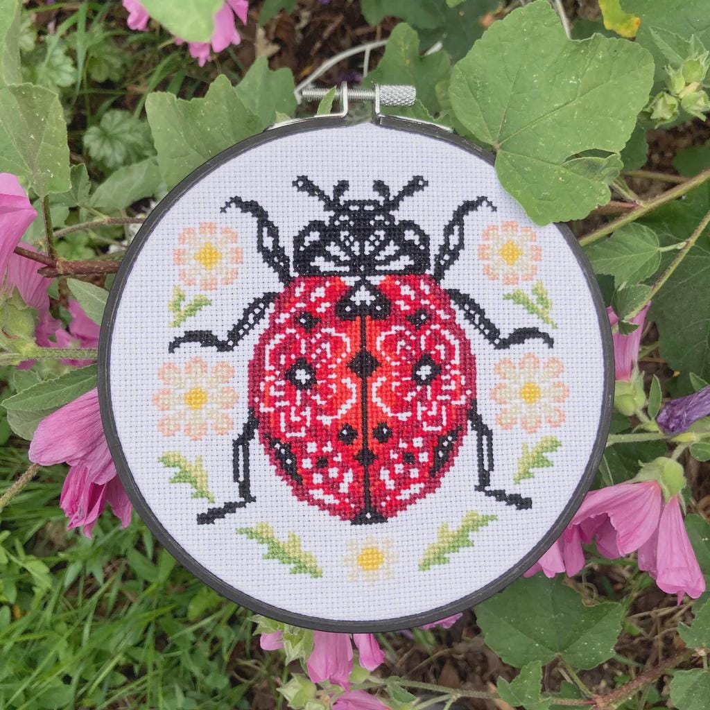 Lil' Ladybird Counted Cross Stitch Pattern Leaflet by Love Poppet - Printed Pattern