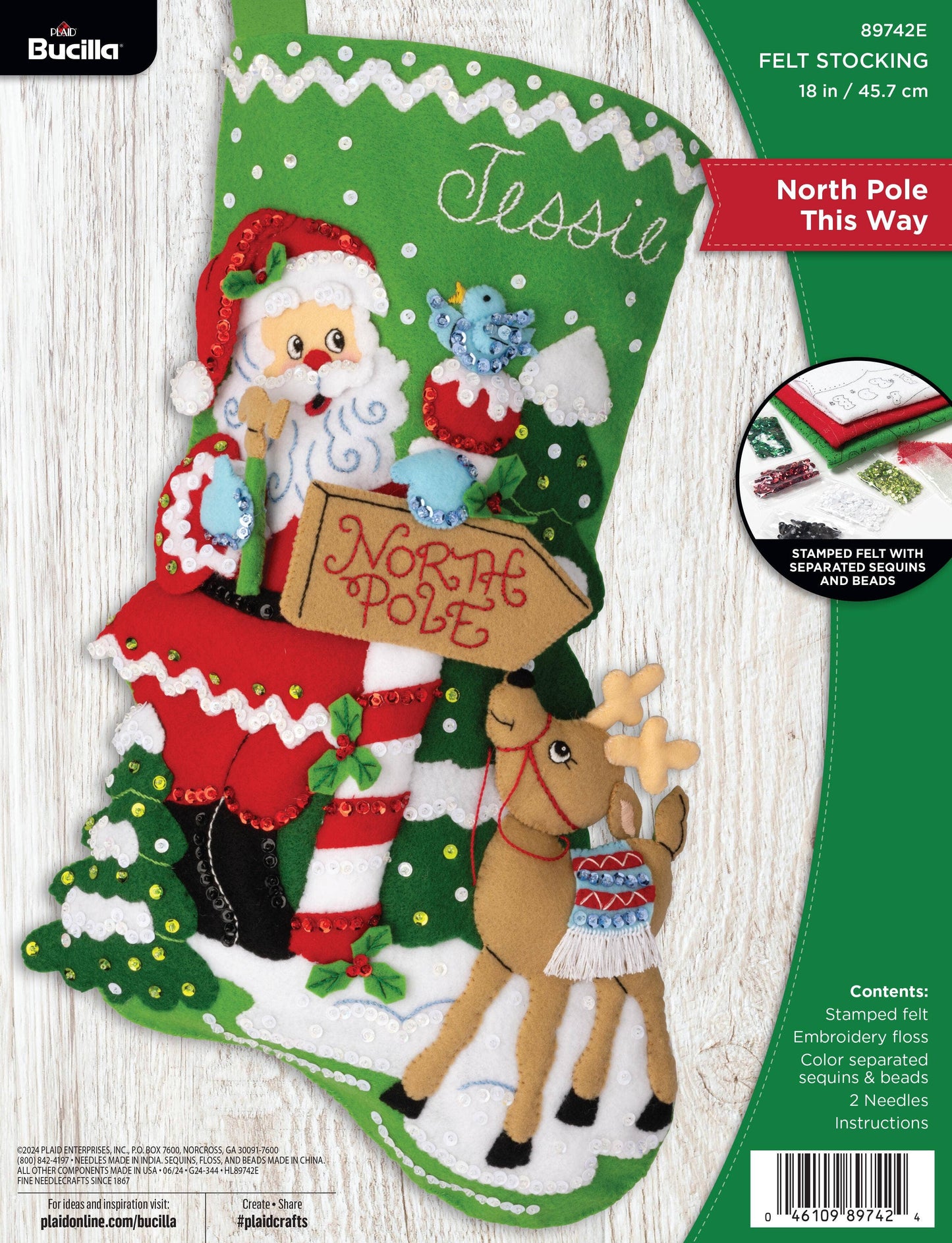 Bucilla ® Seasonal Felt Stocking Kit - North Pole This Way