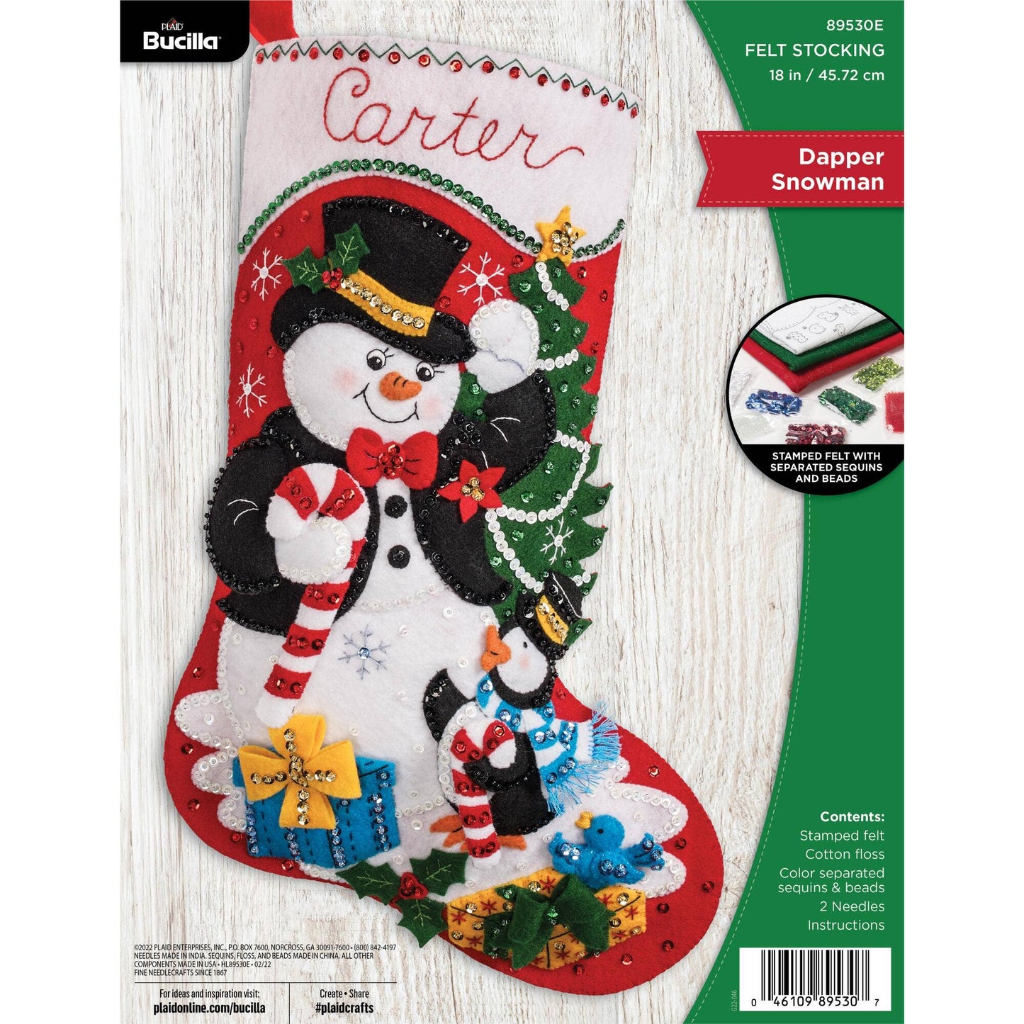 Bucilla ® Seasonal Felt Stocking Kit - Dapper Snowman