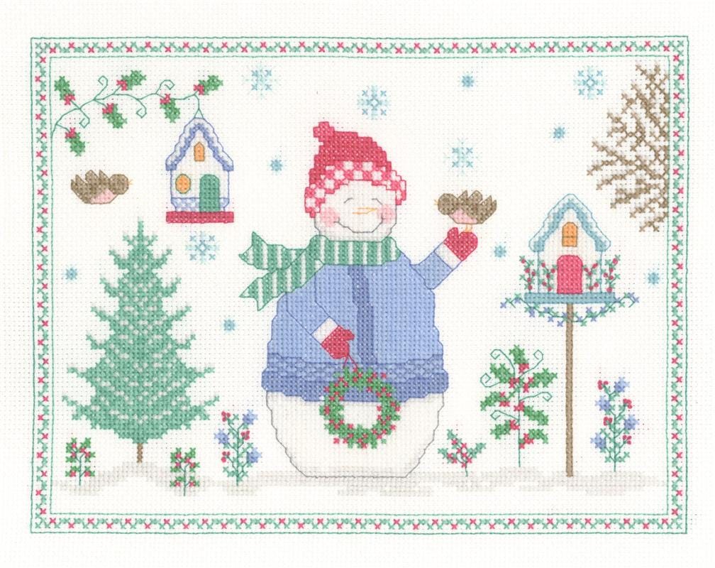 Cathy Bussi Counted Cross Stitch Pattern Leaflet ~ Snowy's Garden ~ Printed Pattern