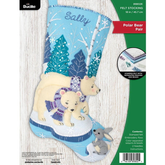 Bucilla® Polar Bear Pair Seasonal Felt Stocking Kit - 89802E