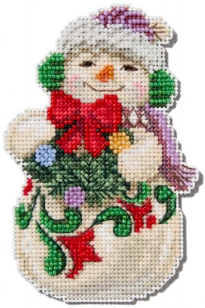 Mill Hill 2024 Jim Shore Beaded Cross Stitch Kit ~ Snowman with Earmuffs ~  JS202412
