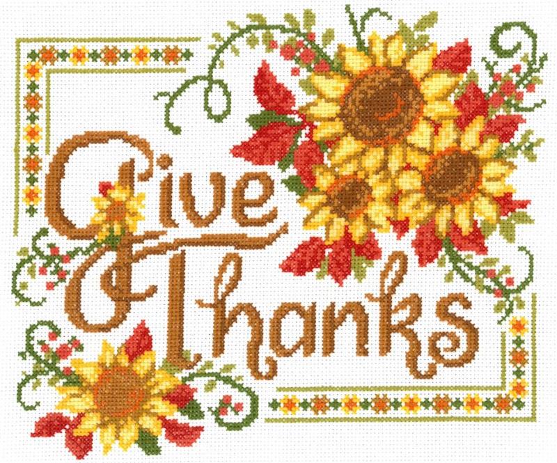 Give Thanks Sunflowers  Imaginating Counted Cross Stitch Pattern by Ursula Michael