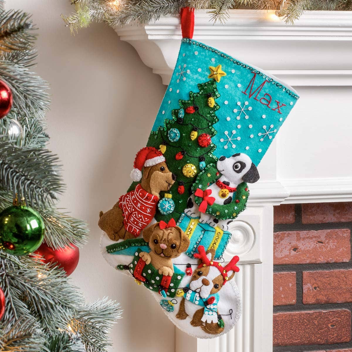 Bucilla ® Seasonal Felt Stocking Kit - Christmas Dogs