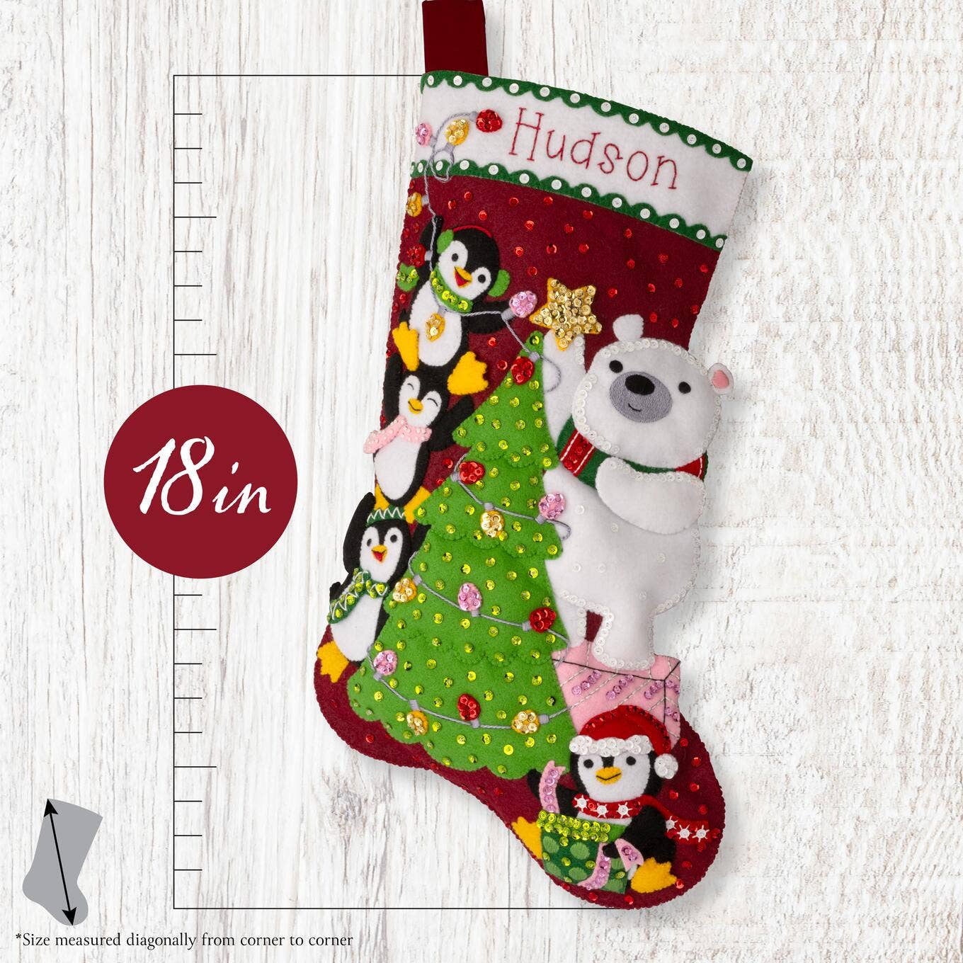 Bucilla® Seasonal Felt Stocking Kit - Arctic Tree Trimmers