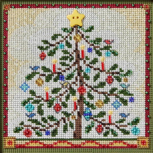 Mill Hill 2024 Buttons & Beads Winter Series Cross Stitch Kit ~ Feather Tree