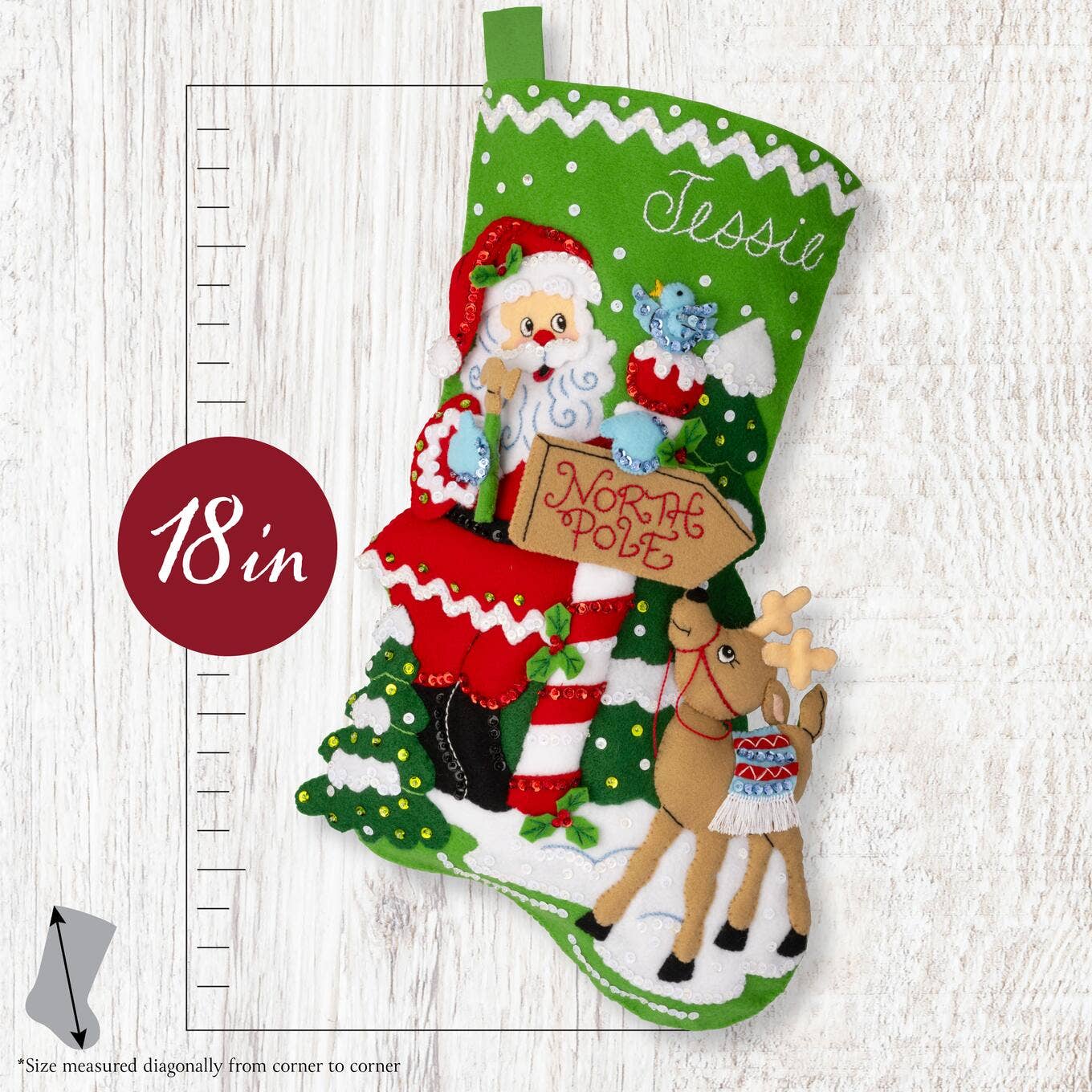Bucilla ® Seasonal Felt Stocking Kit - North Pole This Way