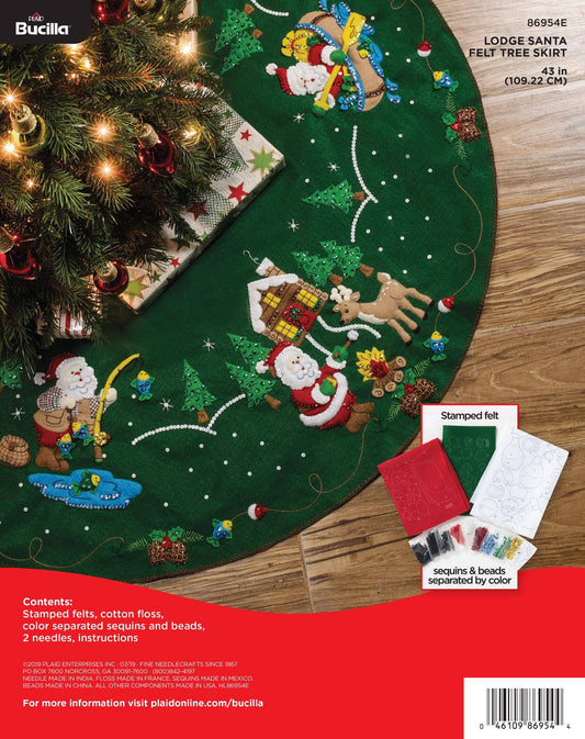 Bucilla ® Seasonal Felt Tree Skirt Kit - Lodge Santa