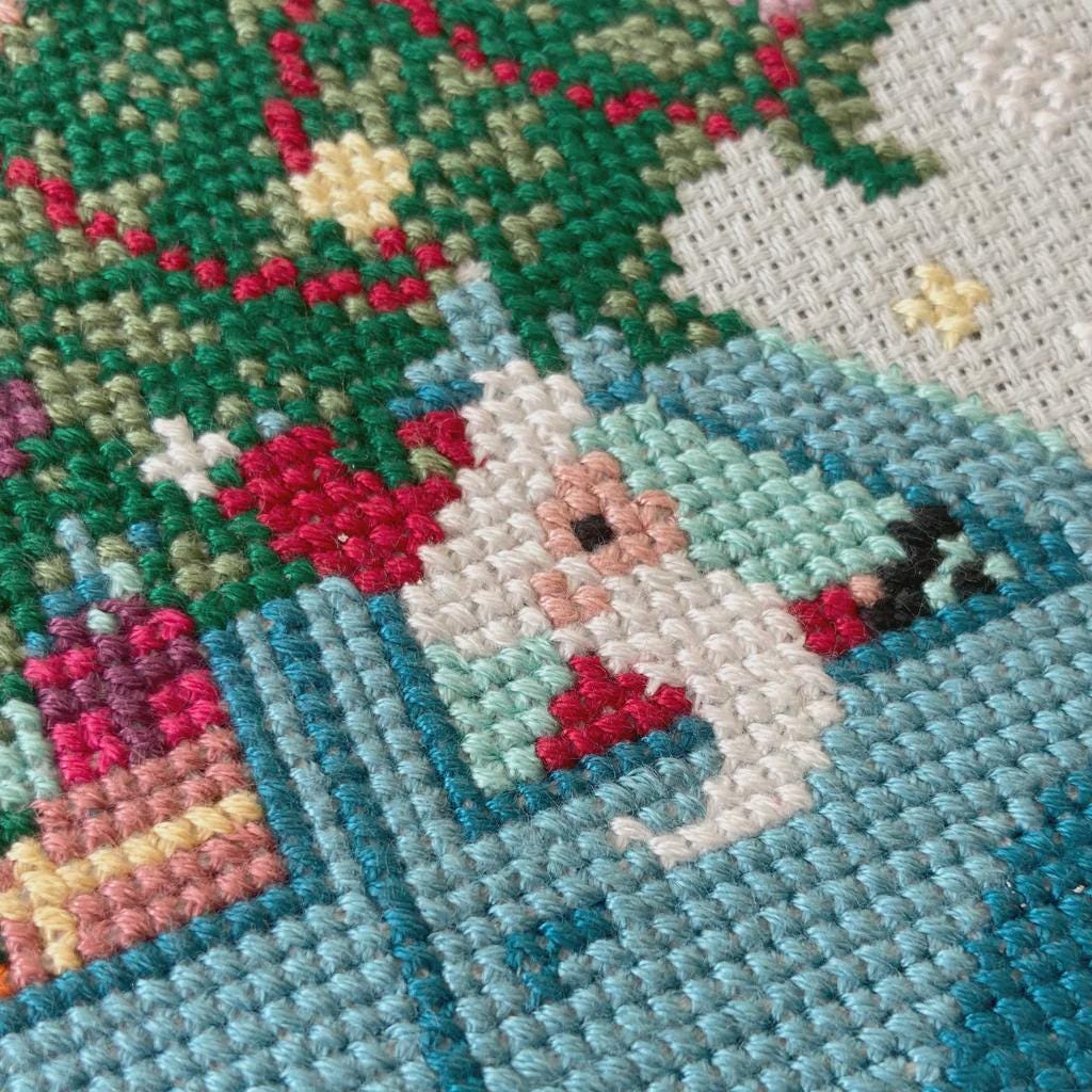 Driving Home For Christmas Counted Cross Stitch Pattern Leaflet by Love Poppet - Printed Pattern