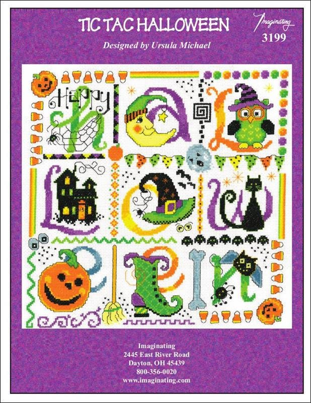 Tic Tac Halloween Counted Cross Stitch Pattern by Ursula Michael #3199 - Printed Pattern