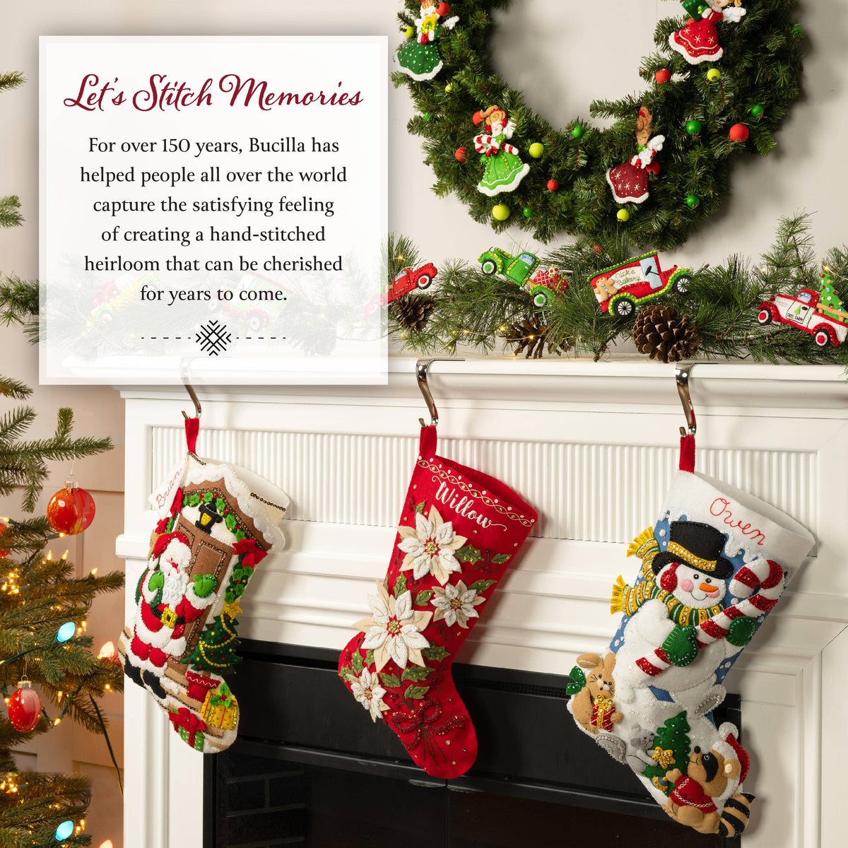 Bucilla® Seasonal Felt Stocking Kit - Santa’s Festive Frolic