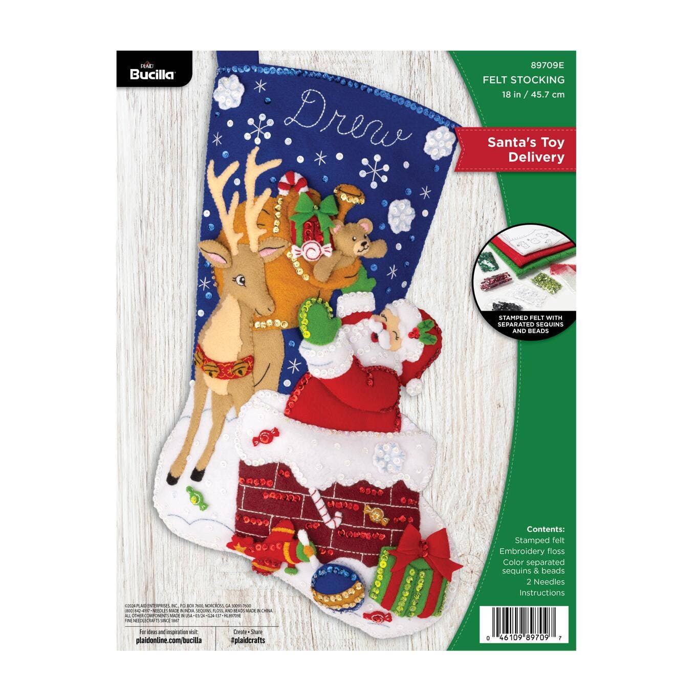 Bucilla ® Seasonal Felt Stocking Kit - Santa’s Toy Delivery