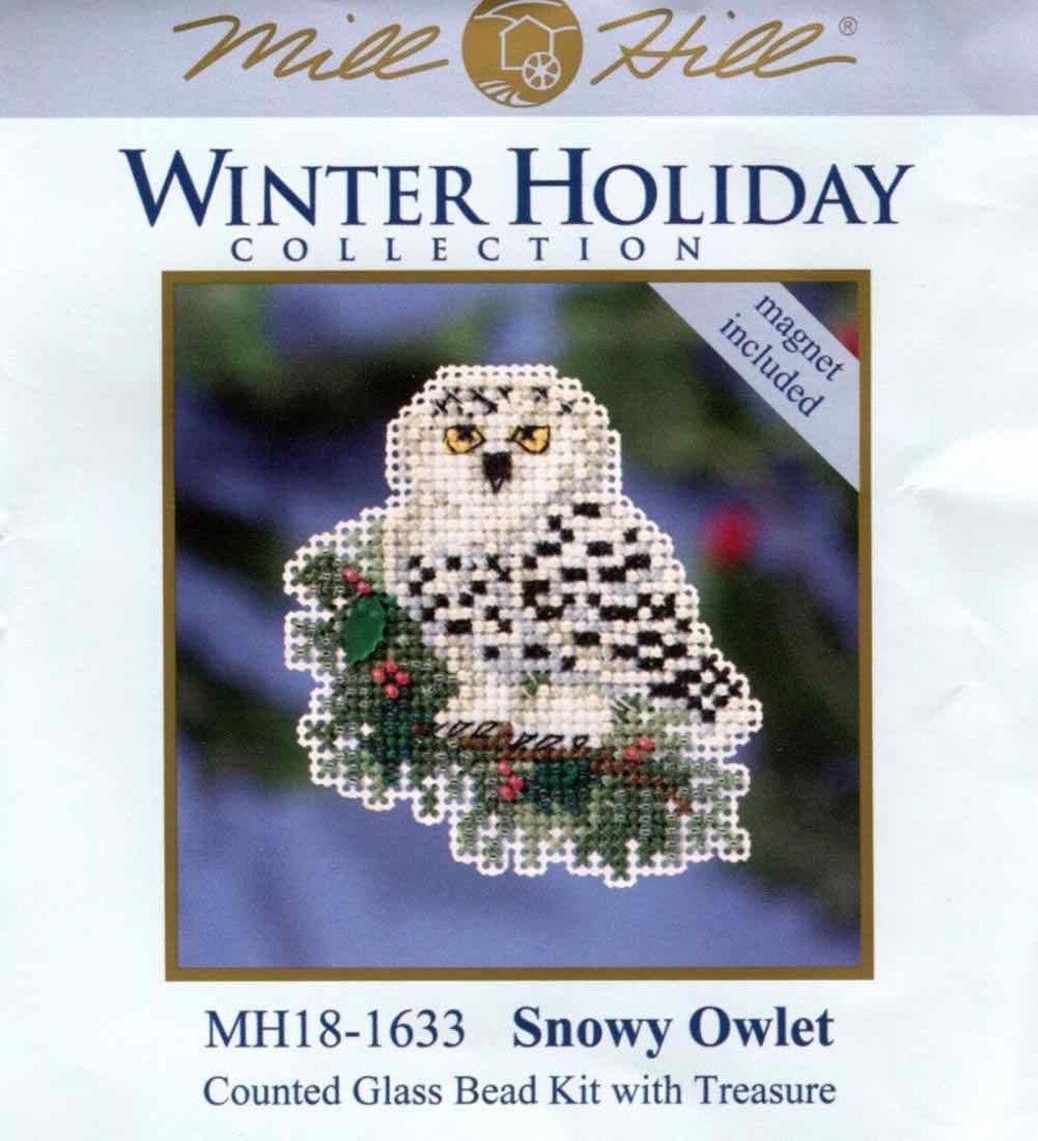 Mill Hill Snowy Owlet Winter Holiday Beaded Cross Stitch Kit