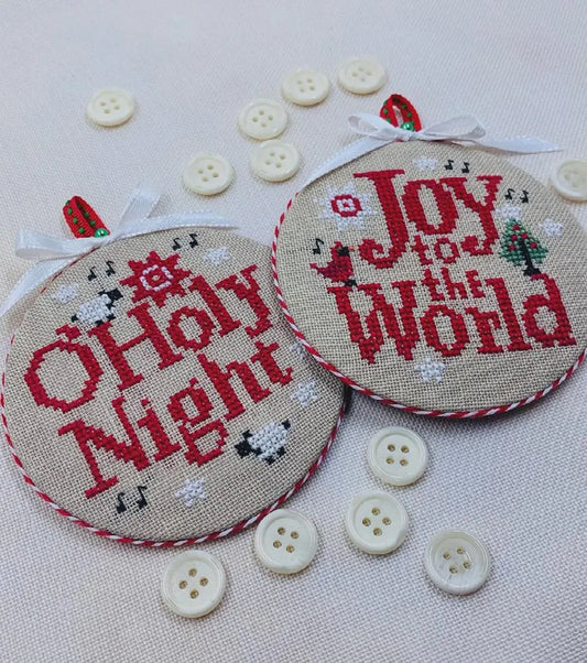 Joyful Christmas Ornaments 2025 Counted Cross Stitch Pattern from Stitches by Ethel
